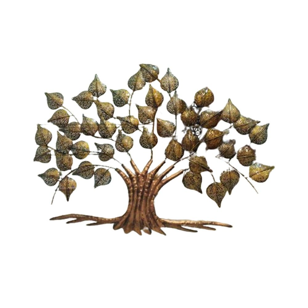 Metal Small Pipal Tree with LED Wall Art for Home Living